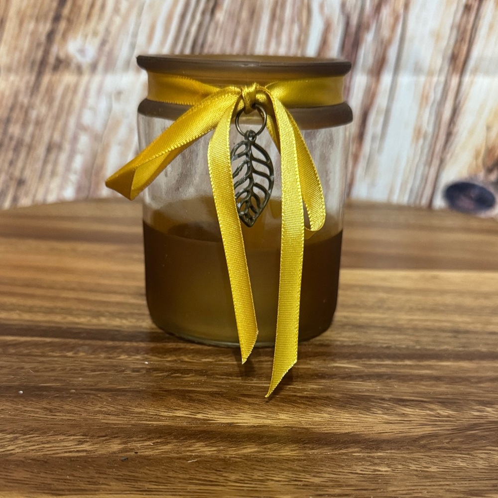 Yellow Ribbon Glass Candle Holder
